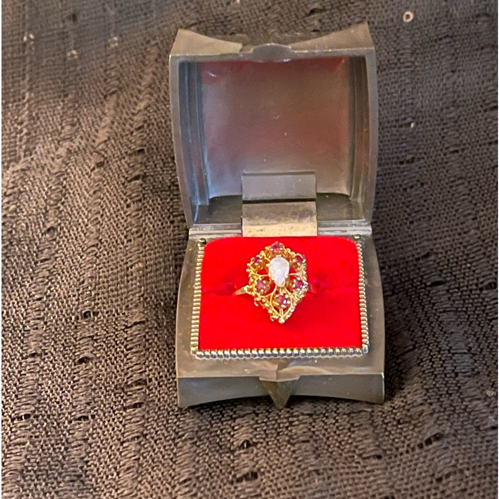 Opal And Ruby Ring 14 Karat Gold - image 3